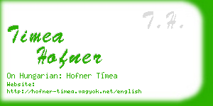 timea hofner business card
